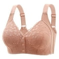 thumbnail image 2 of HVOBTTY Womens Front Closure Bra, Bras for Women Plus Size, Women's Solid Color Steel Ring Oversized Gathering Underwear Daily Bra Pink, XXXL, 2 of 3