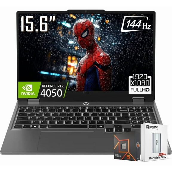 Lenovo LOQ 15 Gaming Laptop, 15.6" 1920 x 1080 FHD 144Hz IPS LCD Display, AMD Ryzen 5 7235HS, NVIDIA RTX 4050 , WIFI 6, Backlit KB, 128GB PSD, Win11 Home(12GB DDR5 | 512GB SSD)