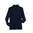 thumbnail image 5 of Jjayotai Women's Ribbed Turtleneck Sweater, Long Sleeve Knitted Solid Pullover Dark Blue Free Size, 5 of 5