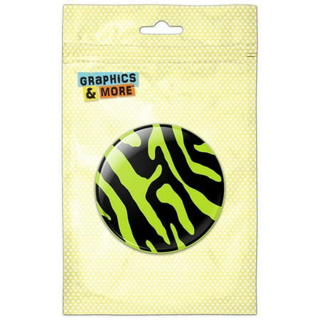 

Zebra Print Black Lime Green Refrigerator Button Magnet