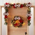 thumbnail image 6 of Christmas Garland Qwtwty Christmas Wreath Decoration Imitation Linen Velvet Decoration Ornaments Christmas Tree Rattan Ornaments Christmas Home Decoration, 6 of 6