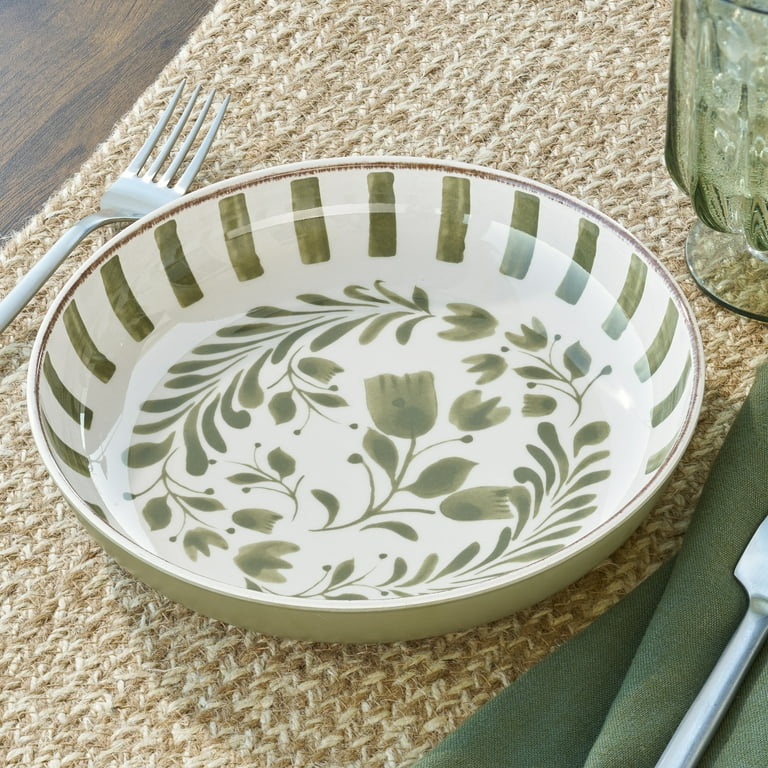 Better Homes & Gardens Bamboo Melamine Dinner Bowl, Green Durable