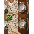 thumbnail image 2 of Thanksgiving Pumpkins Table Runner 70 Inches, Beige Retro Maple Leaves Country Bed Runner Dresser Scarves Tabletop for Indoor Outdoor Parties/Ceremony/Banquet, 13" x 70", 2 of 8