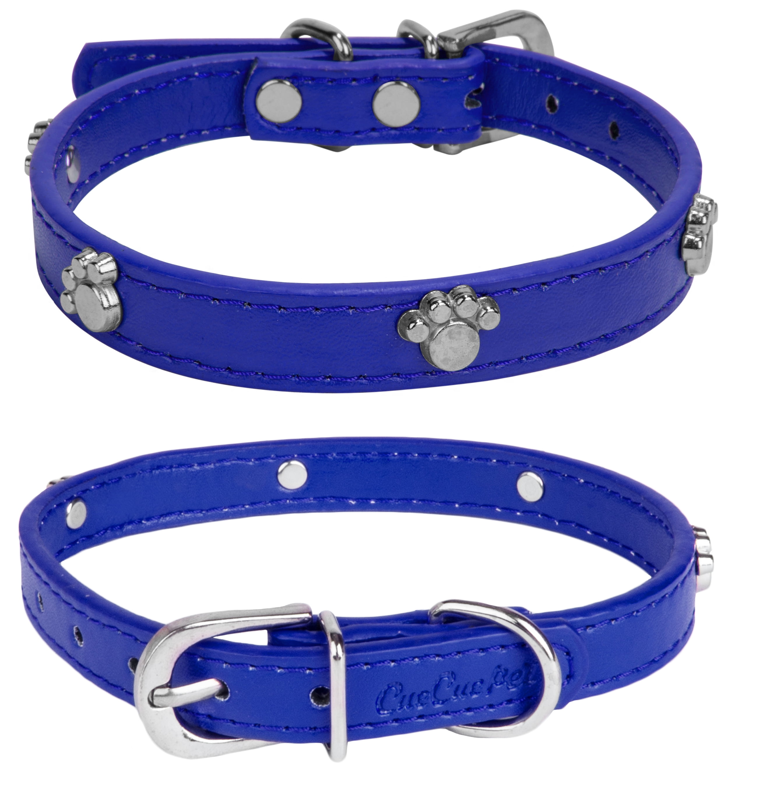 2 Pack of Classic Pet Comfy Adjustable Paw Dog Collar