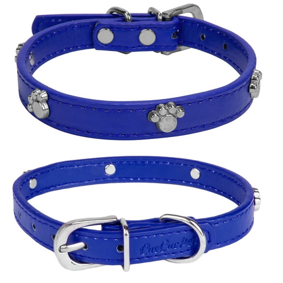 2 Pack of Classic Pet Comfy Adjustable Paw Dog Collar