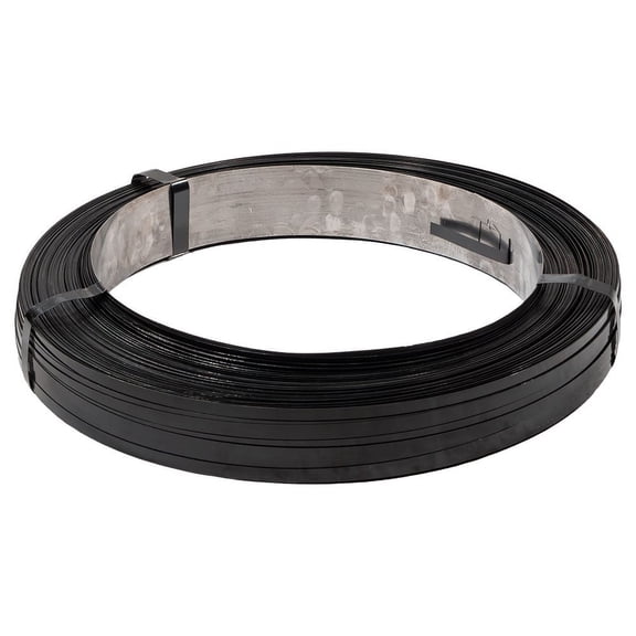 1/2" x 0.020" x 2800' Black Steel Strapping Coil 1100 lbs Breaking Strength - Metal Pallet Banding for Packaging, Heavy Loads, Bundling - Cut-Resistance