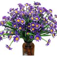 thumbnail image 1 of Ksnnrsng Flores artificiales de margarita, 4 piezas de flores artificiales, arbustos de plástico verde, flores falsas para interiores y exteriores, flores artificiales para el hogar, jardín, ventana, caja, decoración de plantas colgantes (fushia) Vhermosa Macetas, 1 of 8