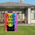 thumbnail image 3 of Gay Pride Love Always Wins Rainbow Small Decorative Garden Flag, LGBTQ Black Cat Yard Lawn Outside Pride Month Decor, Lesbian Bisexual Pansexual Outdoor Home Decoration Double Sided 12 x 18, 3 of 5