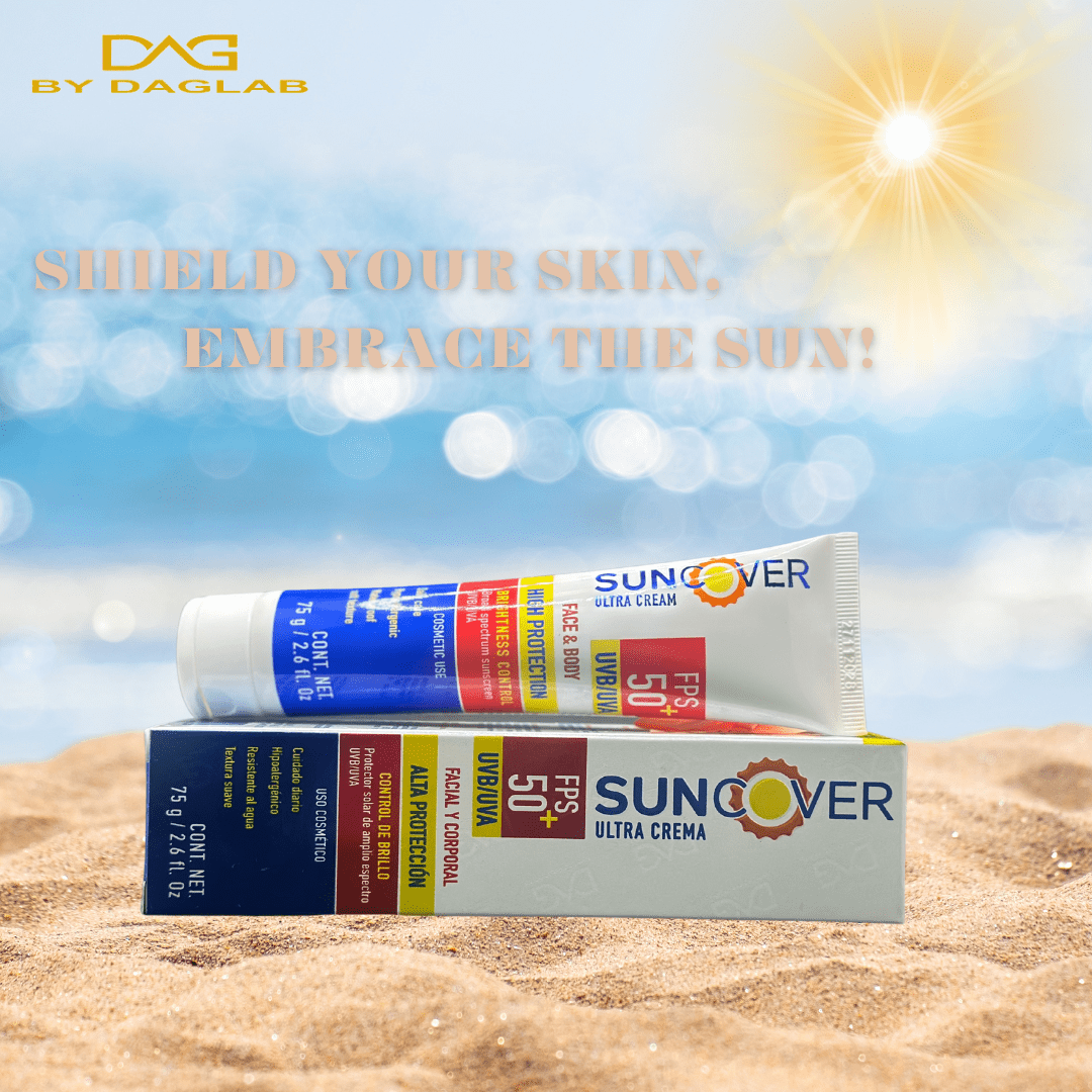 DAG BY DAGLAB - SUNCOVER ULTRA CREAM SPF 50+ UVB/UVA - High Protection for Face and Body, Hypoallergenic, Waterproof, Soft Texture, Daily Care Sunscreen
