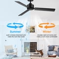 thumbnail image 2 of ALKAFY 2 Pack Industrial 48 Inch Remote Control Ceiling Fans Without Light, 3 Blades, 6-Speed Reversible DC Motor, Indoor Outdoor Use for Bedroom Patio, Black, 2 of 8