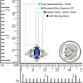 thumbnail image 7 of Art Deco Marquise Filigree Engagement Ring Blue Sapphire Cubic Zirconia White Tone 925 Sterling Silver, Size 7, 7 of 7