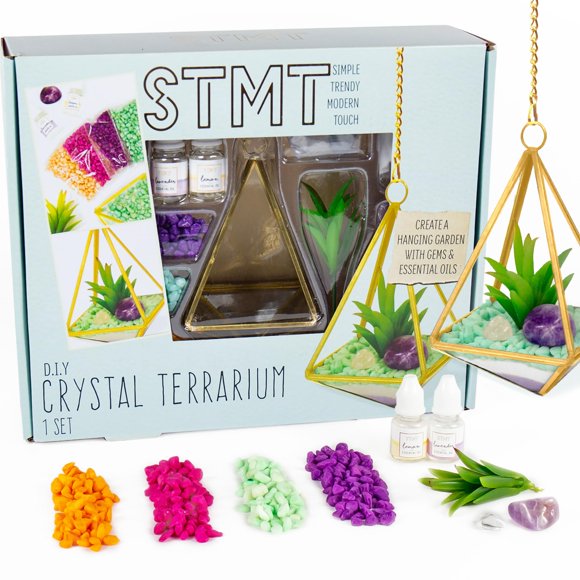 STMT Bricolage Terrarium en Cristal, Kit de Terrarium, Kit de Terrarium Bricolage, Kit de Terrarium pour Enfants, Kit d'Artisanat, Kit de Terrarium pour Enfants, Arts et Bricolages pour Enfants, Cadeaux pour Enfants, Cadeaux pour Petite Fille, 8 Ans et +