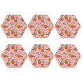 thumbnail image 2 of Pofeuu Painting Peach Print Leather Coasters Set of 6, Round Cups Mugs Mat Pad for Home Kitchen Heat Resistant Drink Coasters,Hexagon, 2 of 7
