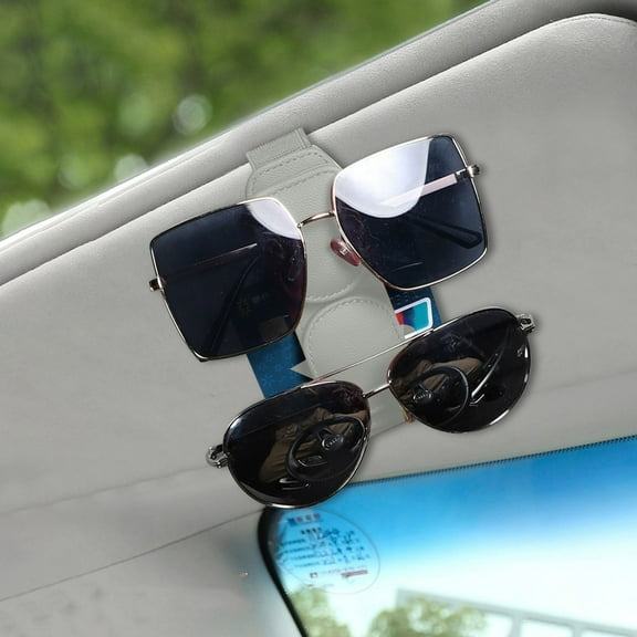 Openpig Sunglasses Holder for Car Visor, Artificial Leather Sunglass Eyeglass Hanger Clip for Car Sun Visor Accessories