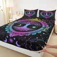 thumbnail image 3 of Homewish Teens Tree Of Life 3pcs Twin Sheet Sets,Bohemian Theme Twin Fitted Sheet,Gradient Universe Galaxy Breathable Flat Sheet,Lightweight Room Decor, 3 of 7