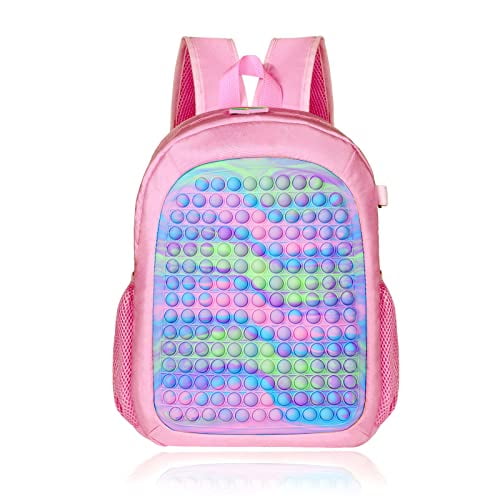 Pop School Backpack for Girls Rainbow Lightweight Girls Pop Bookbag Backpack for School Large Capacity Elementary Schoolbag for School Supplies Birthday Back to School Gifts for Girls Kids Walmart