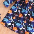thumbnail image 5 of Glisme Girls Halloween Dresses Long Sleeve Pumpkin Prints Dance Party Dress For Stage Performance Elegant Little Girl Princess Dress Size 2-3 Years,Blue, 5 of 8