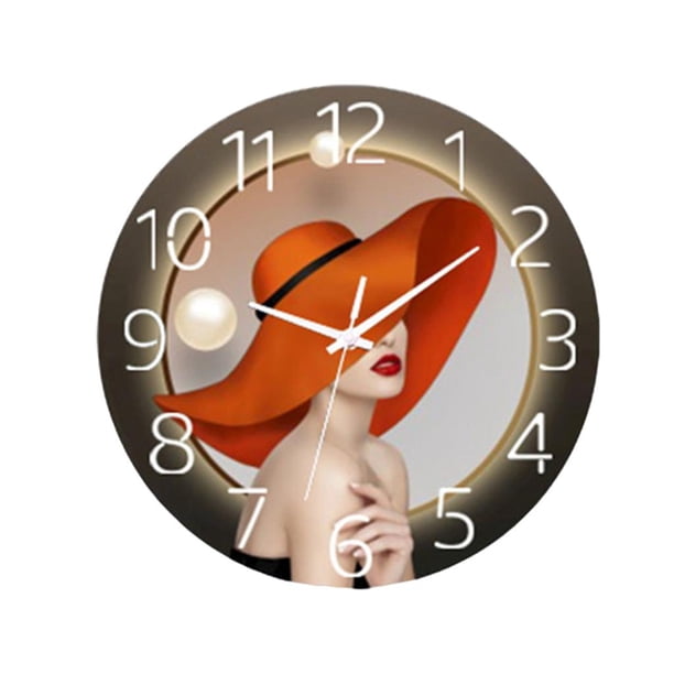 Reloj de pared grande analógico silencioso con pilas, moderno y decorativo, sin tictac. señora
