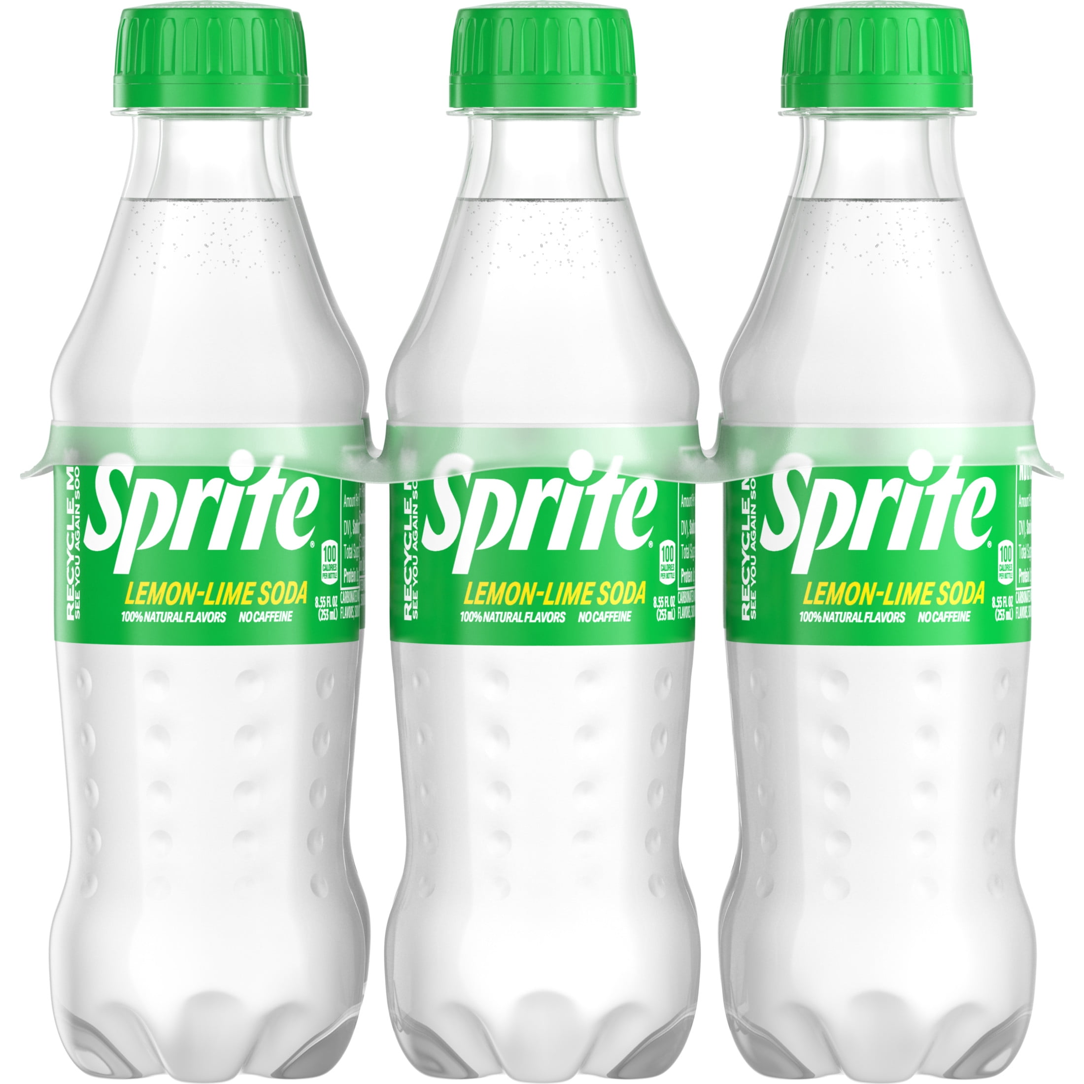 (4 pack) Sprite Lemon-Lime Caffeine Free Soda Pop Bottles, 8.55 fl oz, 6 Pack