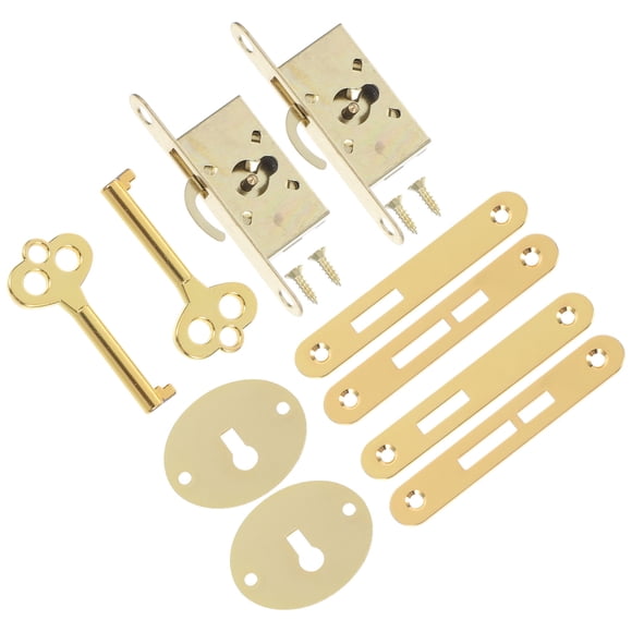 BRIGHTFUFU 2Sets Golden Cabinet Lock Hardware for Classmates and Furniture Manufacturing