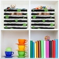 thumbnail image 6 of Coolnut Clover Leaves Stripe Foldable Storage Basket for Shelves, Collapsible Sturdy Storage Bin with Handles, Canvas Storage Cube for Organizing Closet 1PCS Home Decor, 6 of 7