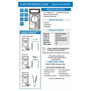 Hyper Tough Digital Multimeter TD35235J, 3 1/2 Digit Screen, New, 4.25 inch Assembled Product Width