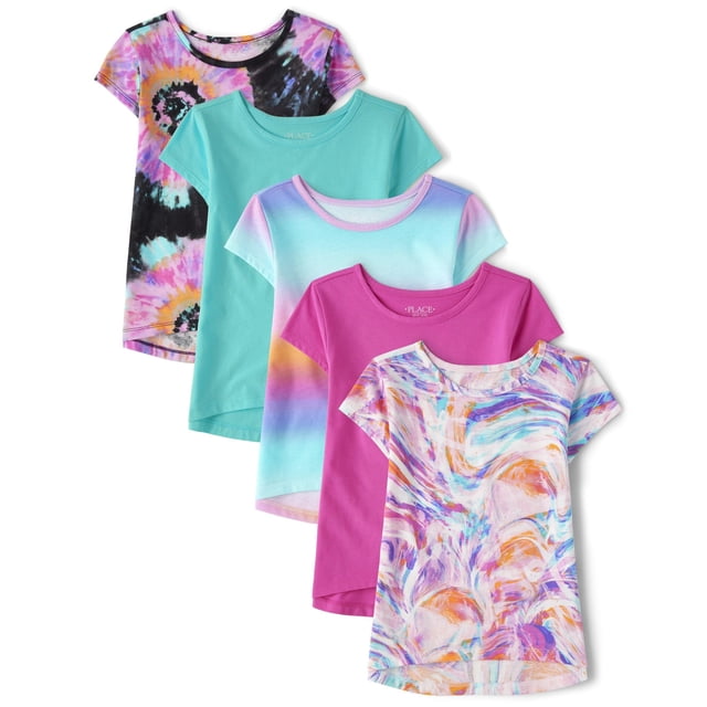 Remeras The Children's Place para Niñas Lavanda Paquete de 5 Talles S