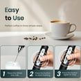 thumbnail image 5 of Black Handheld Milk Frother Wand for Coffee, Rechargeable Electric Whisk with 3 Heads 3 Speeds Drink Mixer Coffee Frother For Latte, Cappuccino, Hot Chocolate, Egg, 5 of 8