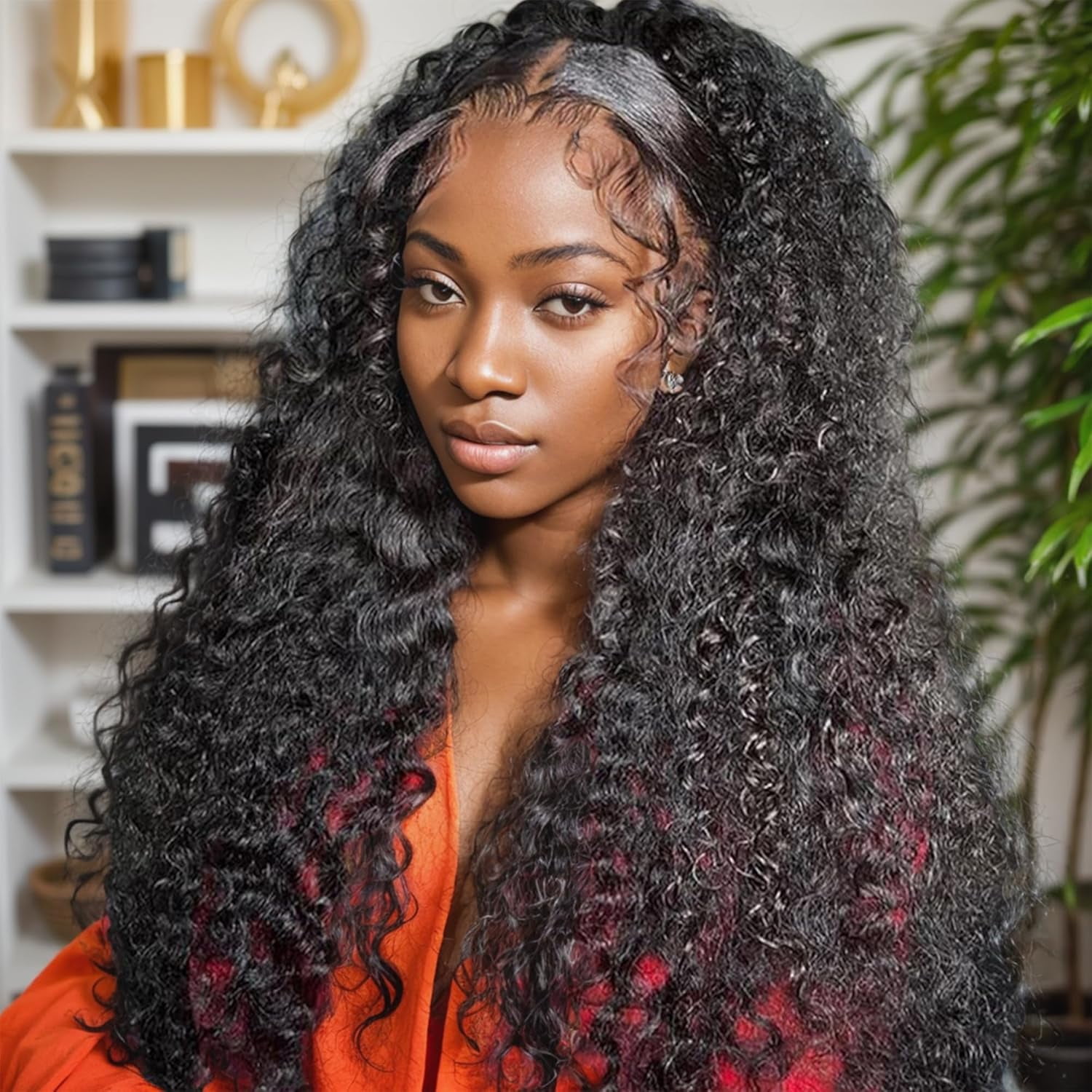 Lace Front Wigs Human Hair: 13x6 Glueless Wigs Human Hair Pre Plucked Pre Cut,Deep Curly HD Frontal Wig 180% Density,Human Hair Wigs for Black Women, Multiple Sizes, Natural Color (22inch)