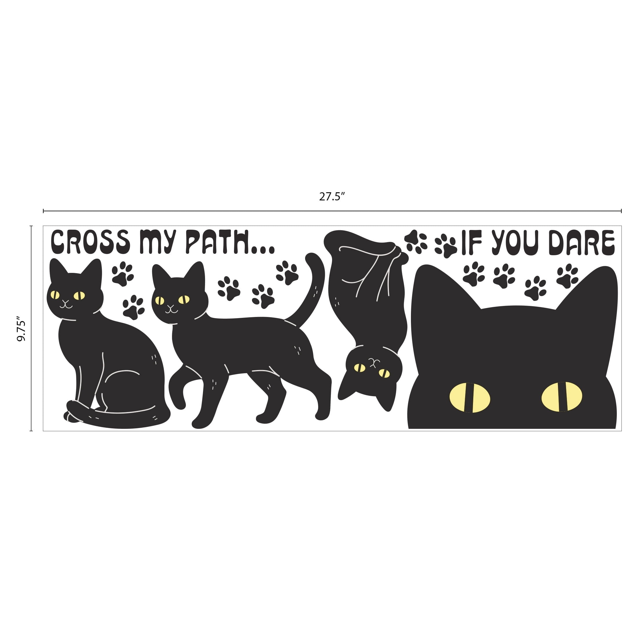 Black Cats Wall Art, 27.5" x 9.75", Halloween by Way To Celebrate