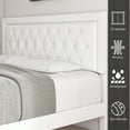 thumbnail image 3 of Homfa Full Size Bed Frame with Storage, PU Leather Upholstered Platform Bed with 2 Storage Drawers & Adjustable Button Headboard, White, 3 of 11