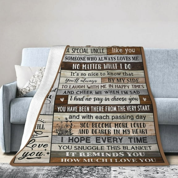 To My Uncle Blanket Gifts For Kids Adults - Lightweight Throw Blanket For Bedroom Living Room Decor Soft Fuzzy Fleece Cozy Plush Bed Couch 40"X30"