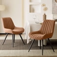 thumbnail image 4 of Modern Dining Chairs Set of 4, Upholstered Fabric Kitchen Chairs with Thick Cushions and Sturdy Metal Legs, 300 lbs Capacity, 4 of 8
