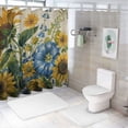 thumbnail image 7 of Orinice Sunflowers Bluebells Vase Bathroom Decor Set with Hooks, Colorful Luxurious Polyester Fabric Shower Curtain Set for Chic Modern Bathroom Decor, 100% Polyester Fiber, Multi Size 36x72, 7 of 7