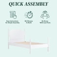 thumbnail image 6 of Walker Edison Vivienne Easy Assembly 4-Piece Solid Wood Bedroom Set with Twin Bed Frame, 1-Drawer Nightstand, 6-Drawer Dresser, and Short Bookshelf - White, 6 of 11