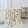 thumbnail image 6 of Blue Yellow Flowers Towel Set of 3, Soft Microfiber Bath Towels, Hand Towel, Washcloths, Botanical Blossom Motif Quick-Dry Absorbent Towels for Bathroom Kitchen Hotel Beach Gym Spa, 6 of 9