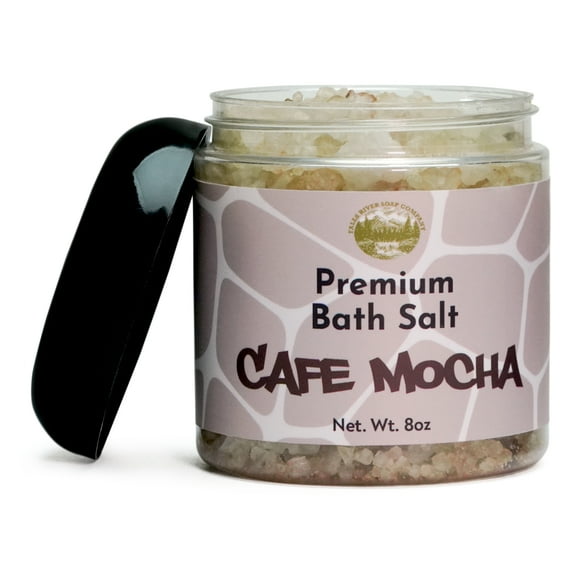 CafÃ Mocha Salt Scrub - 8oz Detox Bath Salt Body Scrub, Great as a Face Scrub & Exfoliating Body Scrub for Acne Scars, Stretch Marks, Foot Scrub, Great Gifts For Women - Falls River Soap Company