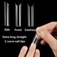 thumbnail image 4 of 1000 Pcs TTG Pointes d'Ongles Acryliques Courbe C Extra Longues Claires, Forme Carrée Droite, Demi-Couverture Courbée C Profonde, Faux Ongles Acryliques pour Salons de Manucure DIY (10 Tailles), 4 of 6