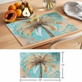 thumbnail image 6 of Boho Coastal Beach Placemats Set of 8 Tropical Ocean Coconut Flower Plant Place Mats Indoor Wipeable Table Mats Washable Cloth Dining Table Placemats for Kitchen Holiday Party Home Decor 13x19 Inch, 6 of 9