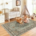 thumbnail image 6 of 4x6 Area Rugs for Living Room: Perfect for Bedroom Kitchen Kids Room Nursery - Stain & Water Resistant Non-Slip Pet & Child Friendly Vintage Carpet (Green, 4x6), 6 of 12