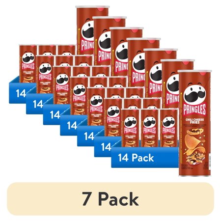 (7 pack) Pringles Chili Cheese Fries Potato Crisps Chips, Lunch Snacks, 5.5 oz Canister