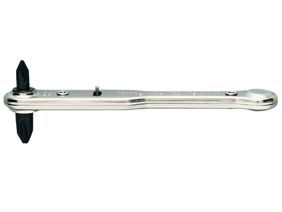 General Tools 807X Ratchet Offset Screwdriver with Nos. 1