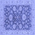 thumbnail image 1 of Ahgly Company Machine Washable Indoor Square Abstract Blue Modern Area Rugs, 5' Square, 1 of 4