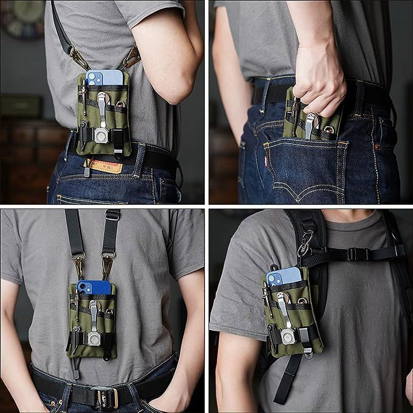 VIPERADE VE1 Pocket Organizer, Tool Pocket Organizer for Men, Pocket Organizer Storage EDC Gears, Best Gift to Keep Organized, Hold Your Flashlight/Pocket Knife, Tactical Pen, Notebook (Green)