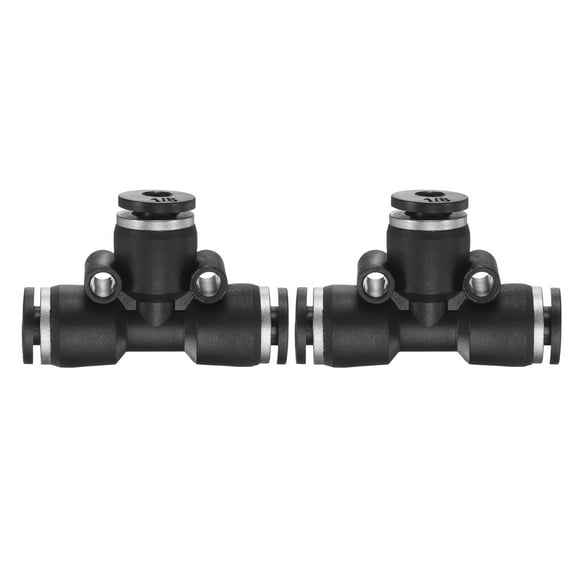Uxcell 2pcs Air Line FittinG 1/8" Push to Connect Branch Tee Pneumatic Quick Union for Water Air Oil Pipe