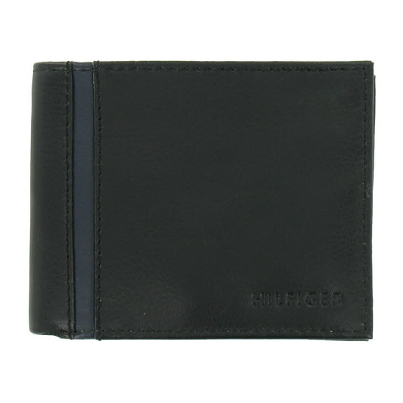 Tommy Hilfiger Men's Bi-Fold Wallet 2-Fold (Black/Navy)