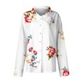 thumbnail image 4 of Utoimkio Women's Floral Print Button Down Shirts Dress Shirts Long Sleeve Blouses V Neck Casual Tunics Tops for Women, 4 of 4