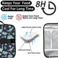 thumbnail image 4 of DarkBlue Cartoon Dinosaurs Leaves Pattern Bento School Insulated Lunch Bag Box with Shoulder Strap and Bottle Holder, 11" X 9.5" X 3.5", 4 of 5
