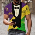 thumbnail image 6 of Cutuoiiu Unisex Carnival Printed Round-neck Short Sleeve Mardi Gras T-Shirts Gifts, 6 of 8