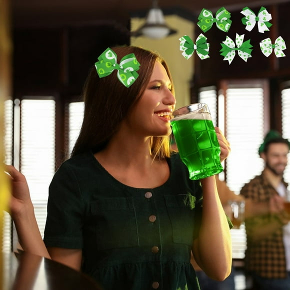 Czzoypi Clovers Bow Hair Clip 5pcs St. Patrick's Day Holiday Decoration Children's Hair Clip Hair Accessories